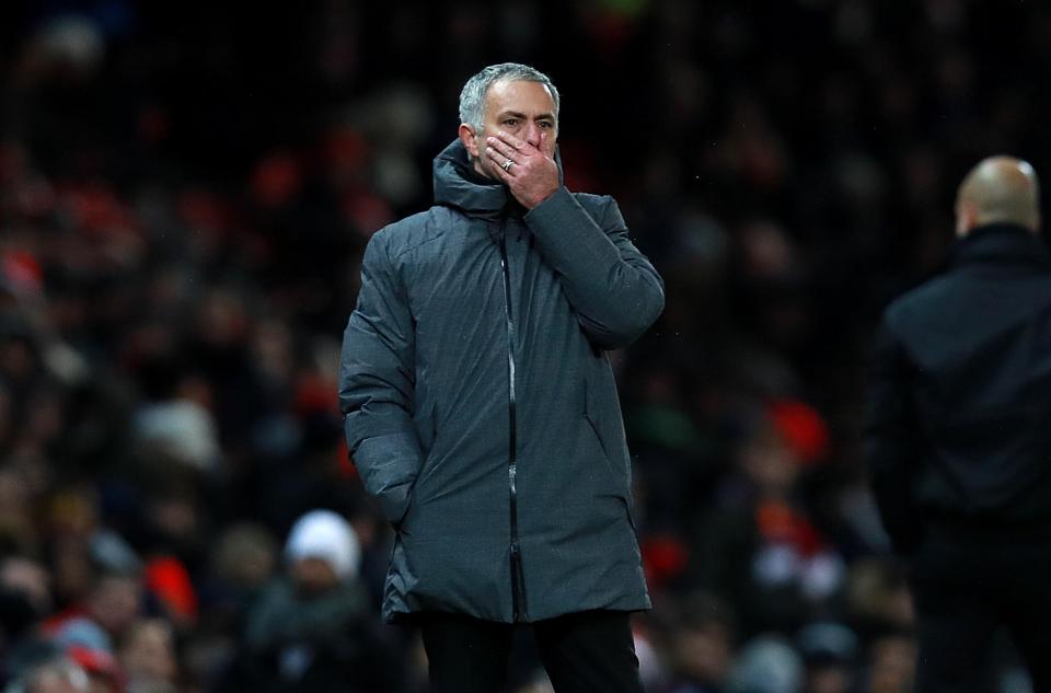  Jose Mourinho's United were found wanting again as they lost 2-1 to Manchester City at Old Trafford