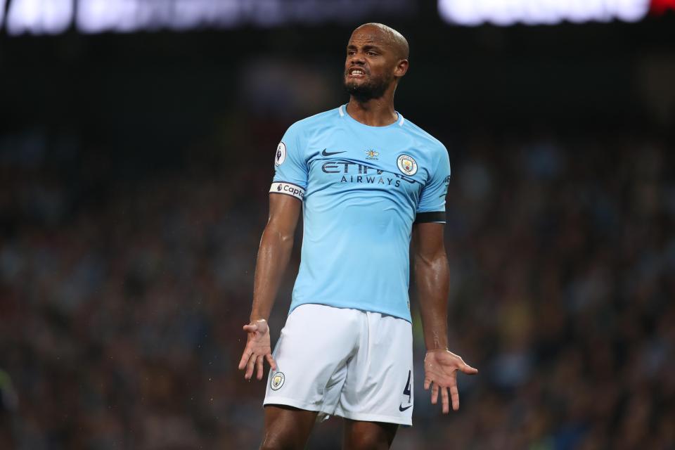  City skipper Vincent Kompany was withdrawn at half-time due to picking up an injury