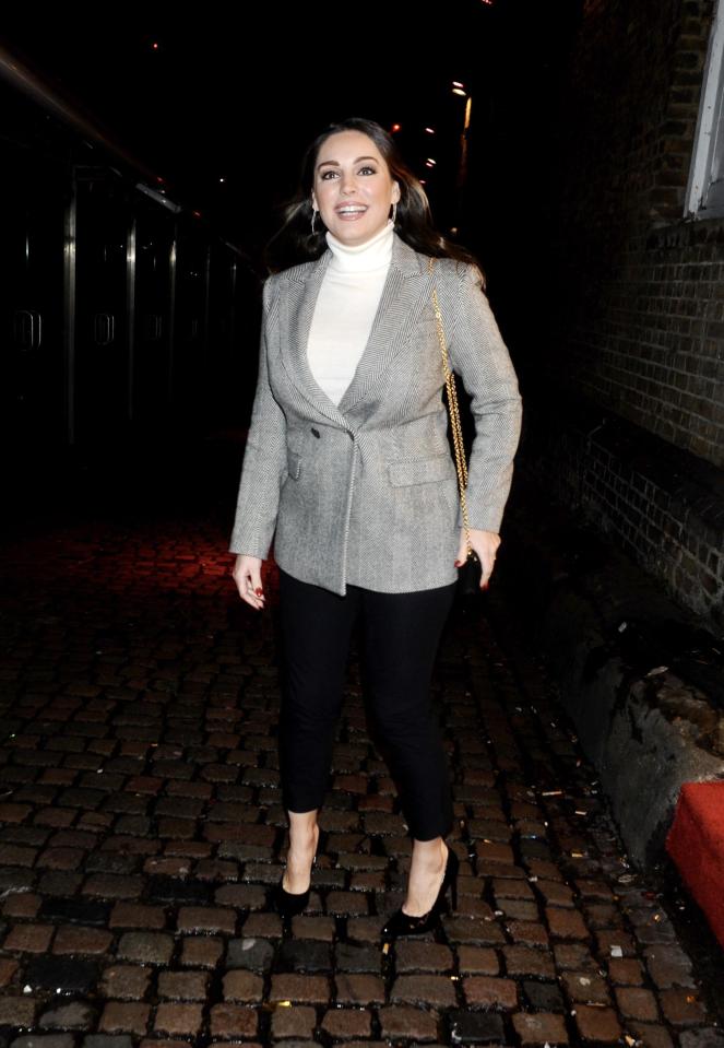  The star wore a wintery polo neck and jacket combo