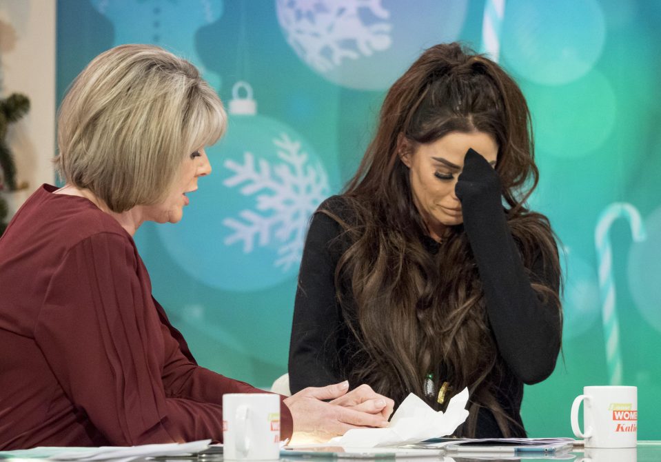  Katie Price broke down in tears today as she revealed Keith Chegwin died of the same lung condition that her mother Amy suffers from