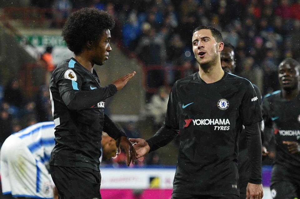  Eden Hazard and Willian both put in stunning displays to help defeat Huddersfield