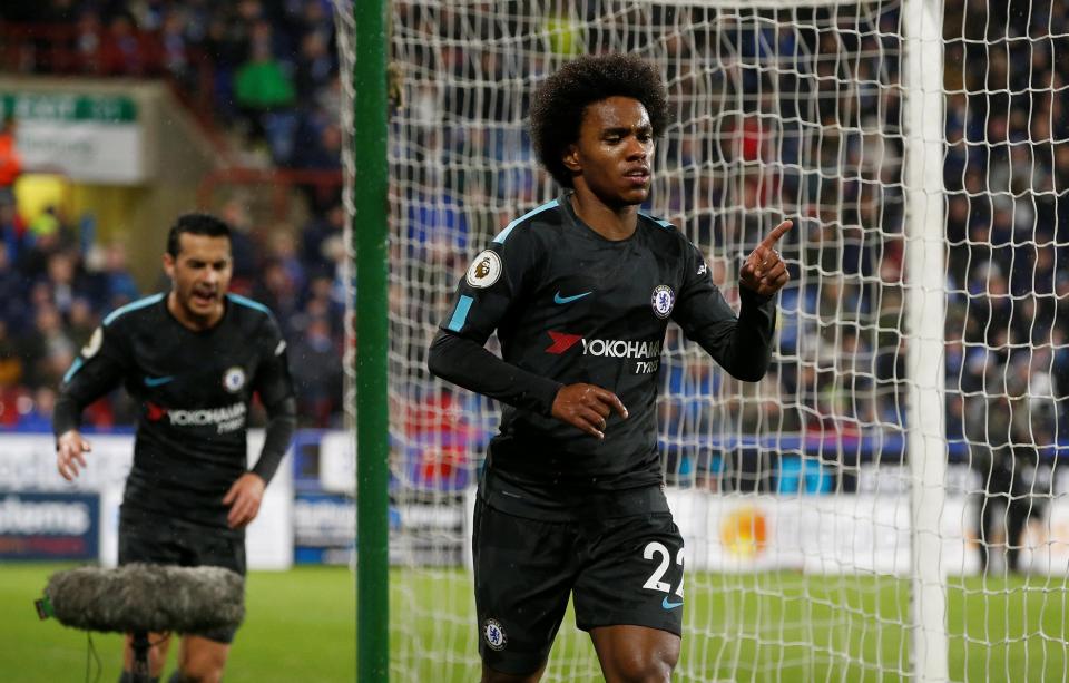  Willian doubled the Blues' advantage just moments before the break