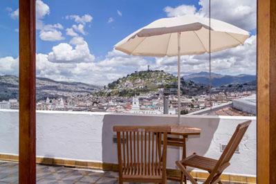  This restored old house in the colonial centre of Quito has wonderful views over the historic town