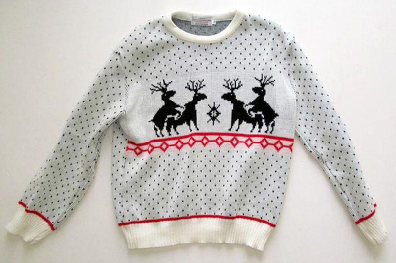  This rude novelty jumper was pictured in a primary school's newsletter to parents