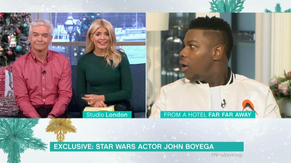  Star Wars star John Boyega was stunned when Holly Willoughby gave away a spoiler on This Morning