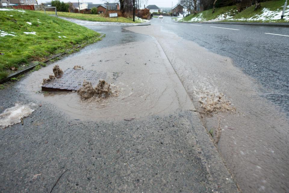  Drains were deluged by meltwater in Flintshire