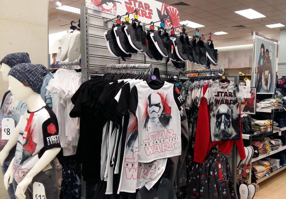  Primark displayed Star Wars tops and hoodies in the boys' section