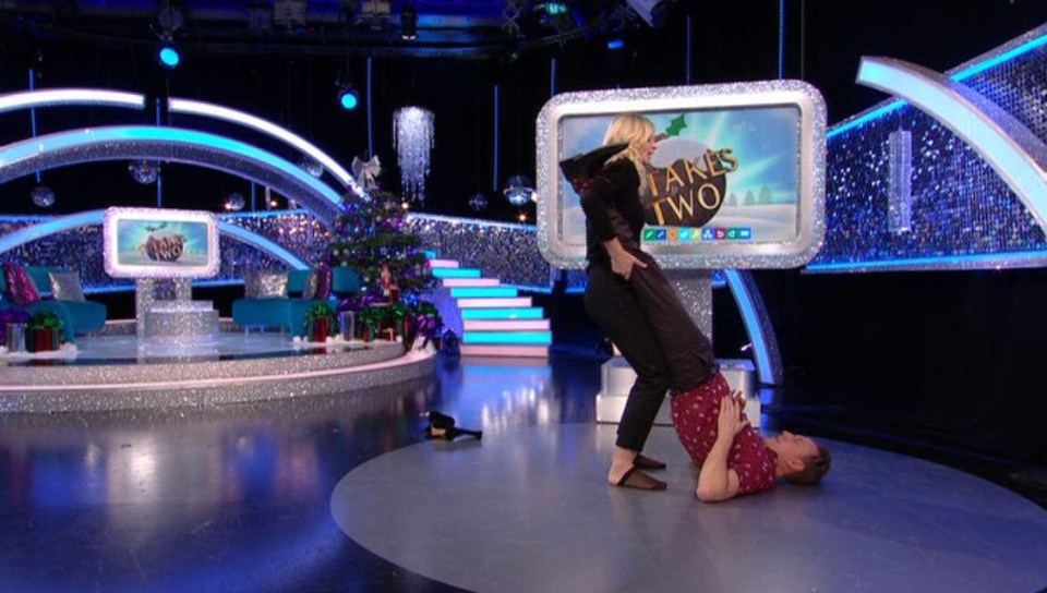 Zoe Ball and Ian Waite recreated Joe McFadden’s Argentine Tango lift on tonight’s It Takes Two