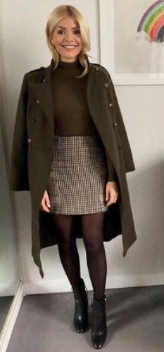  Coat by Temperley London, skirt by Maje Officiel, knitwear by John Smedley knitwear, boots by Topshop