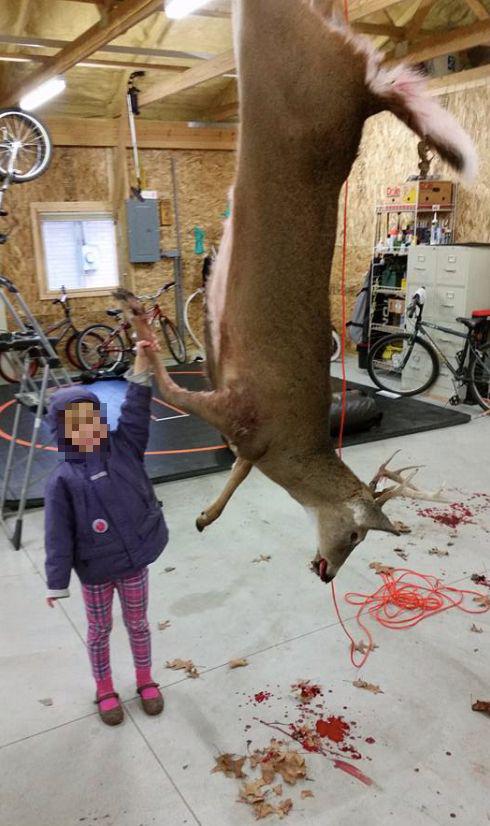  Kendall sparked fresh outrage by urging parents to send in pictures of their kids with slaughtered animals