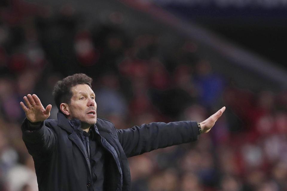  Diego Simeone's side currently sit second in La Liga behind Barcelona by six points