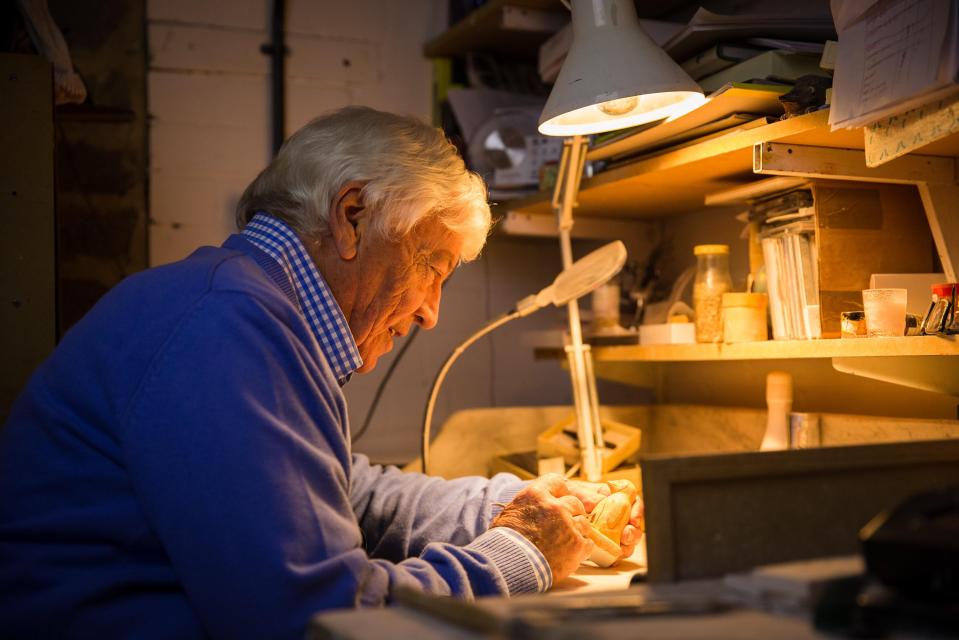  Kerr Dunlop, 72, is the inventor who created boot brushes shaped like hedgehogs