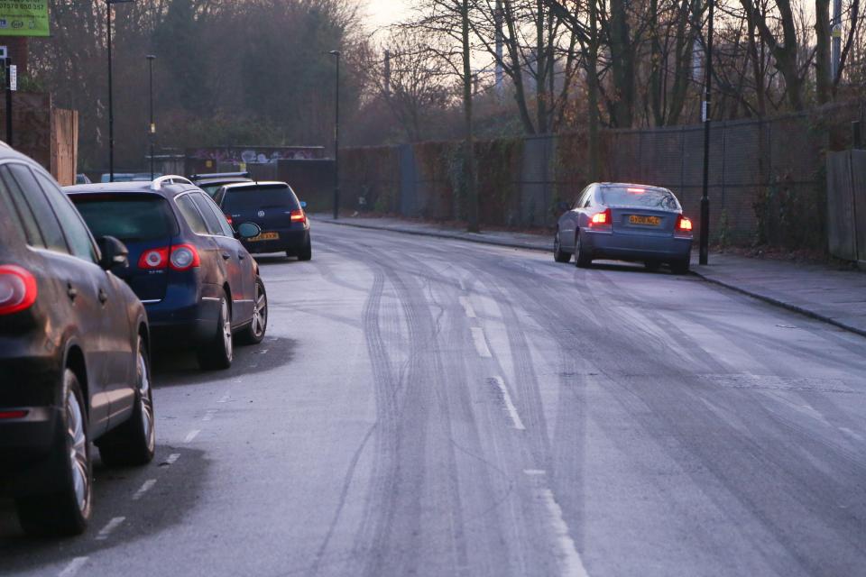  Roads in North London turn icy following sub-zero overnight temperatures