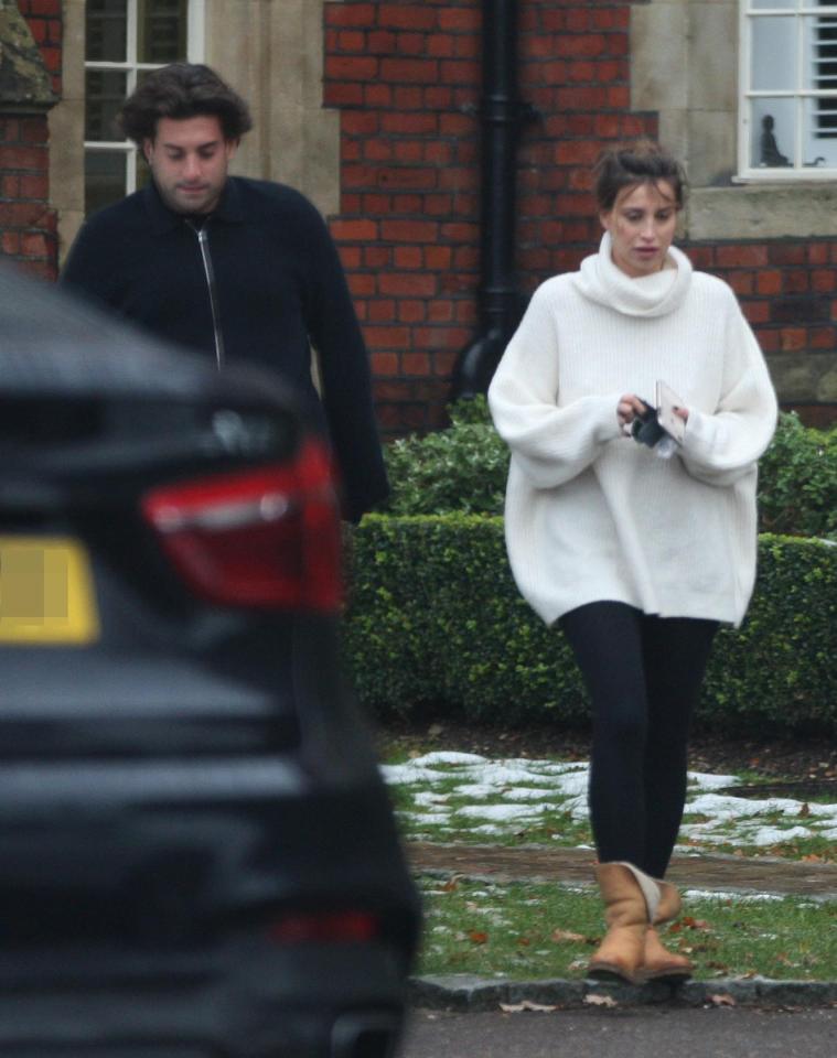 The 27-year-old Towie star cut a low-key and slightly dishevelled figure as she headed out in the company of her one-time co-star and best friend James 'Arg' Argent