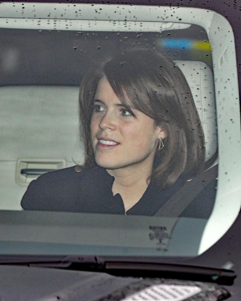  Princess Eugenie looked happy as she was driven into the Palace to spend the lunch with her grandmother The Queen