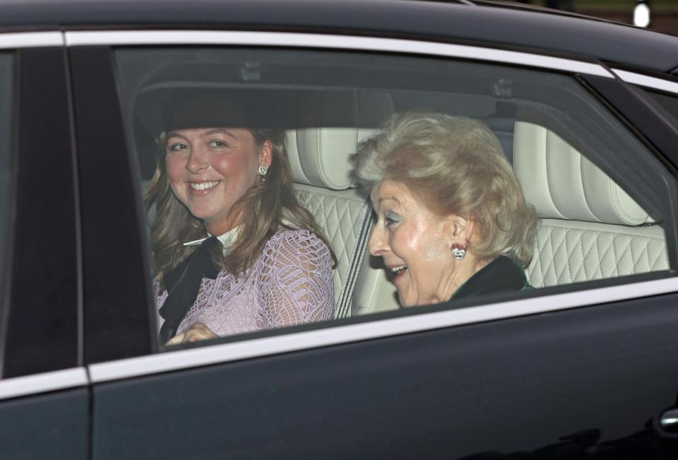  Another cousin, Princess Alexandra, seemed jolly as she made her way to the Palace