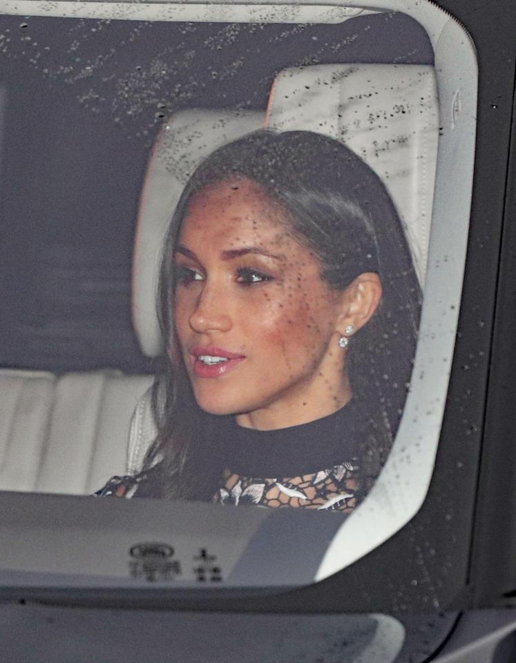  Meghan looked glowing as she was driven into the Palace yesterday