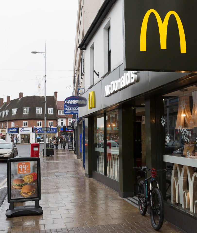 The funny incident happened at a McDonald’s in Walton-on-Thames, Surrey