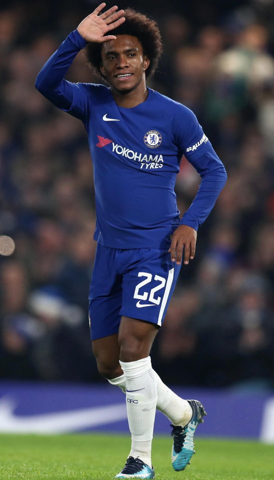  Willian celebrated a rare start for Chelsea with an early goal in the Carabao Cup quarter-final