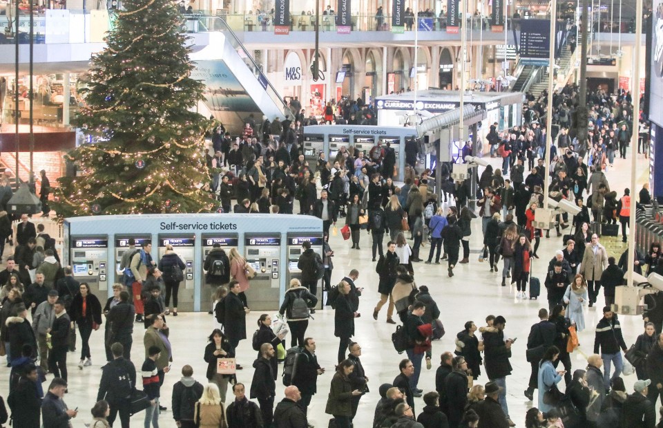 Waterloo Station was packed out as travellers prepared to go home for the holidays