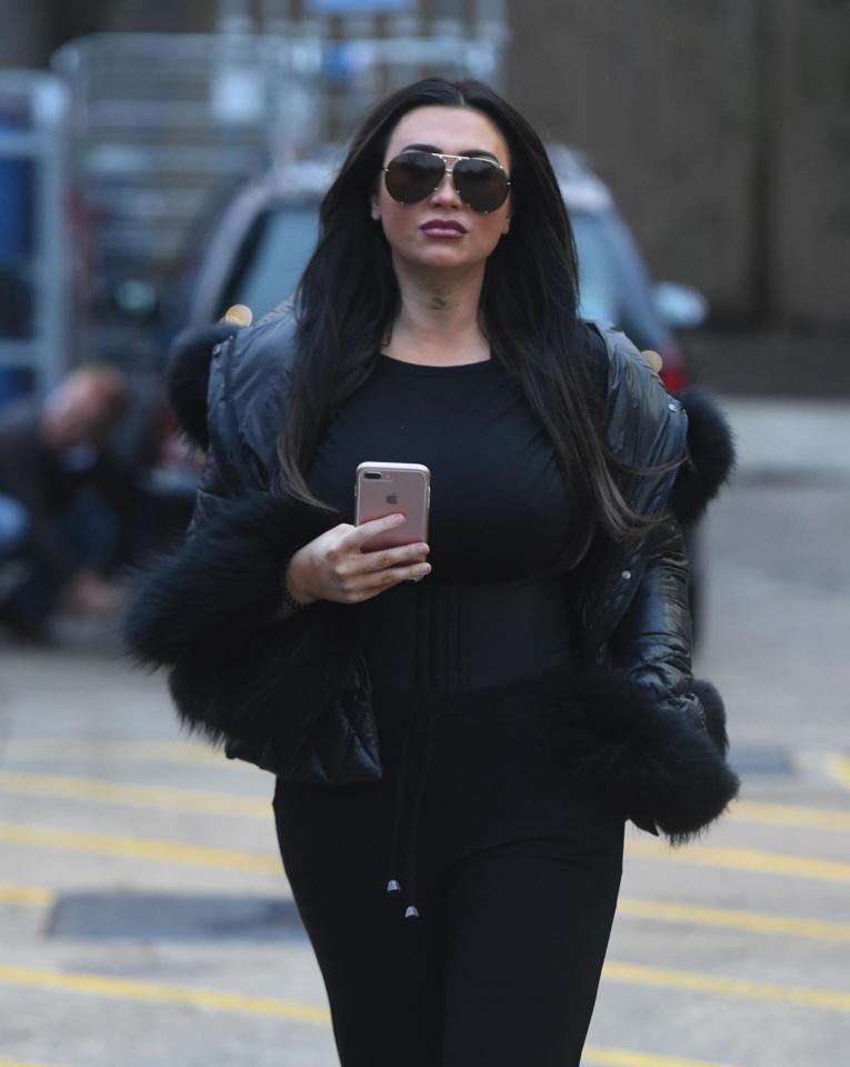  The former Towie star was seen landing at Stansted Airport in a full face of makeup and dark glasses following the mystery surgery