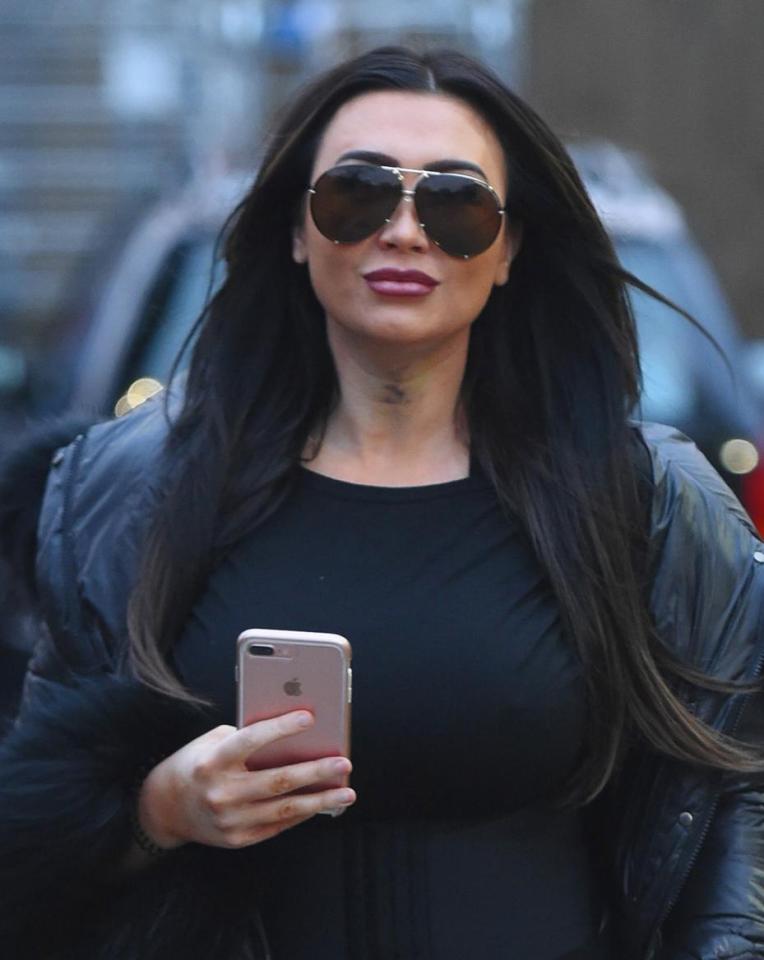  Lauren Goodger has been spotted with bruises on her neck following an undisclosed cosmetic procedure in Turkey