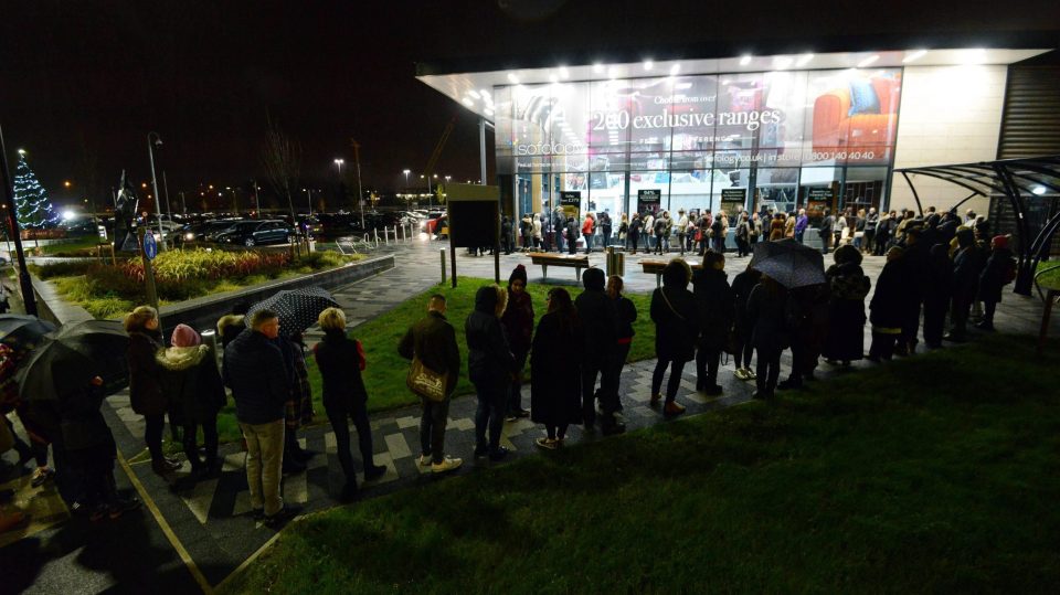  Hundreds of shoppers stood in the cold and wet weather to snag a bargain in North Tyneside