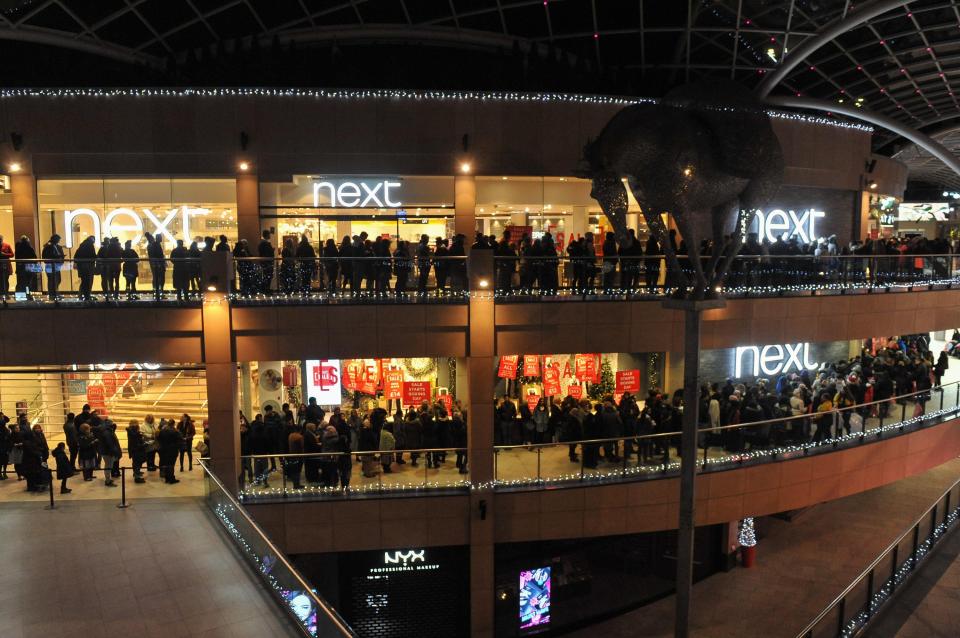  Keen bargain hunters are sprawled out across two floors of Trinity shopping centre in Leeds