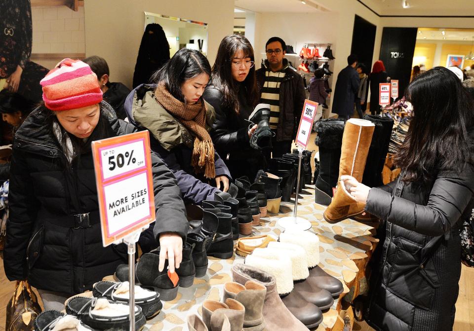  Shoppers made the most of 70 per cent off items at Selfridges, Oxford Street, London