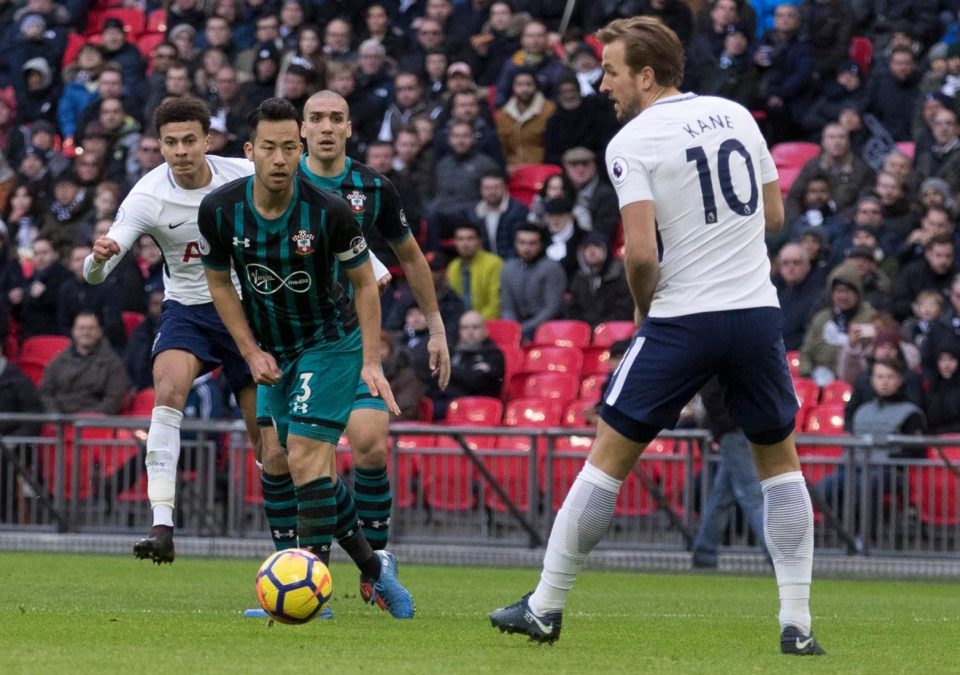  Dele Alli tried his luck from distance and it crept in at the far post