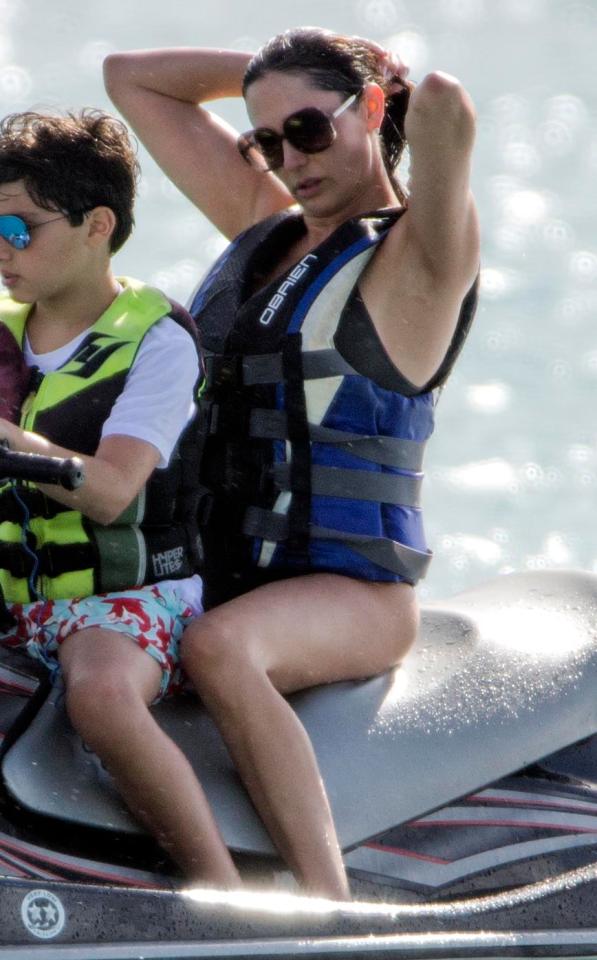  He was joined on the water by his partner Lauren Silverman and her son Adam