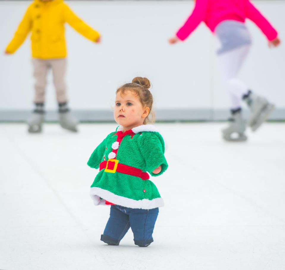  The brave youngster, who lost her limbs to meningitis, was a natural on the ice