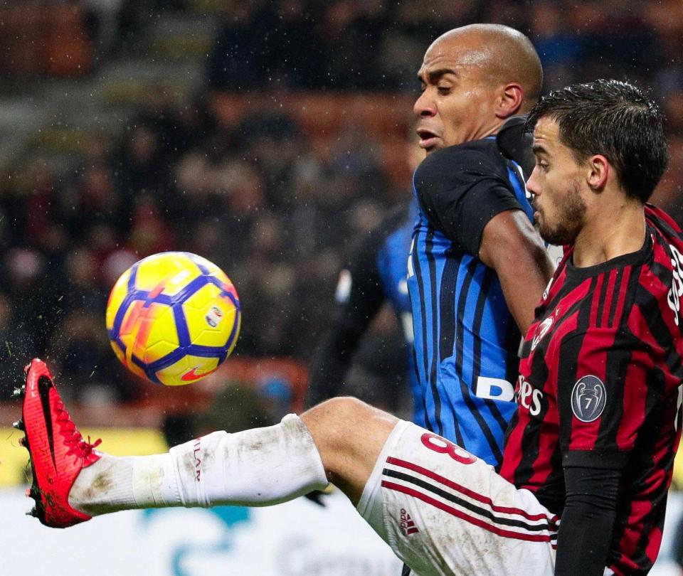  Joao Mario in action for Inter in the Milan derby earlier this week