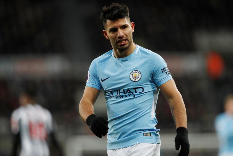  Sergio Aguero is one of the striker's at Pep Guardiola's disposal