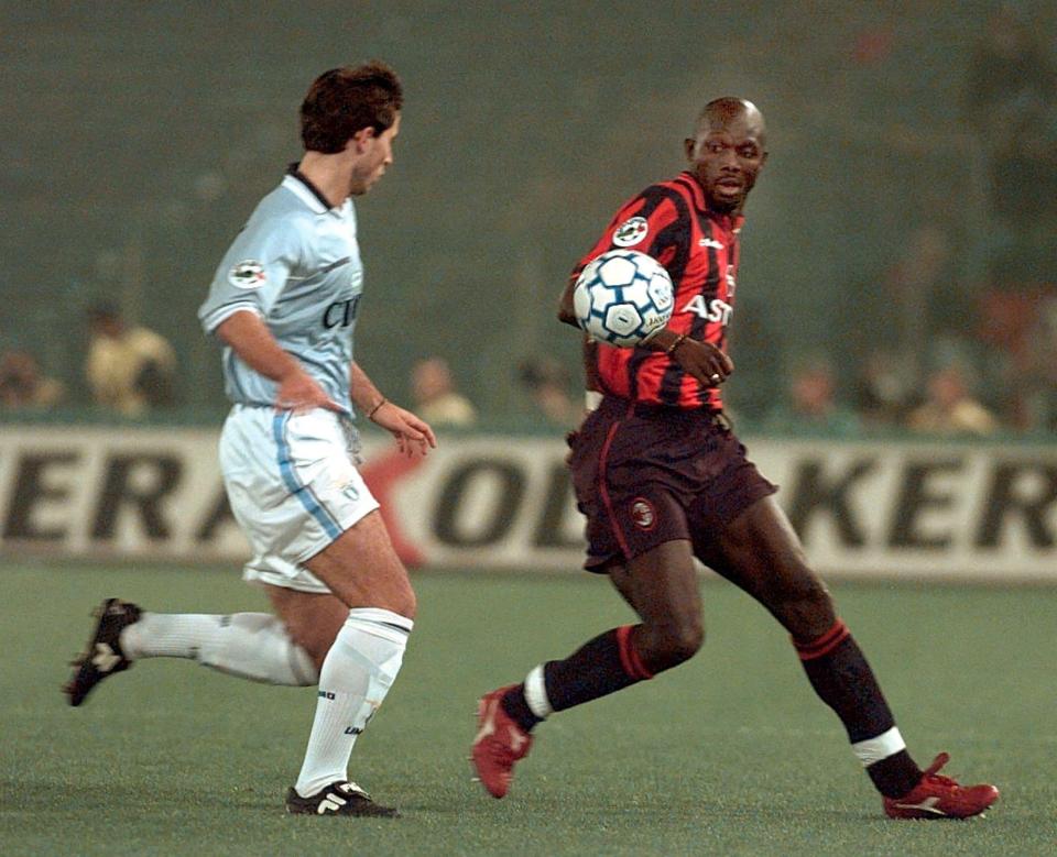  George Weah in action for AC Milan, where he enjoyed best part of his career