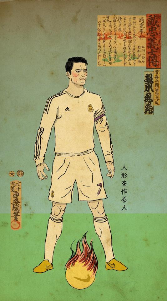  Cristiano Ronaldo depicted as a Samurai warrior