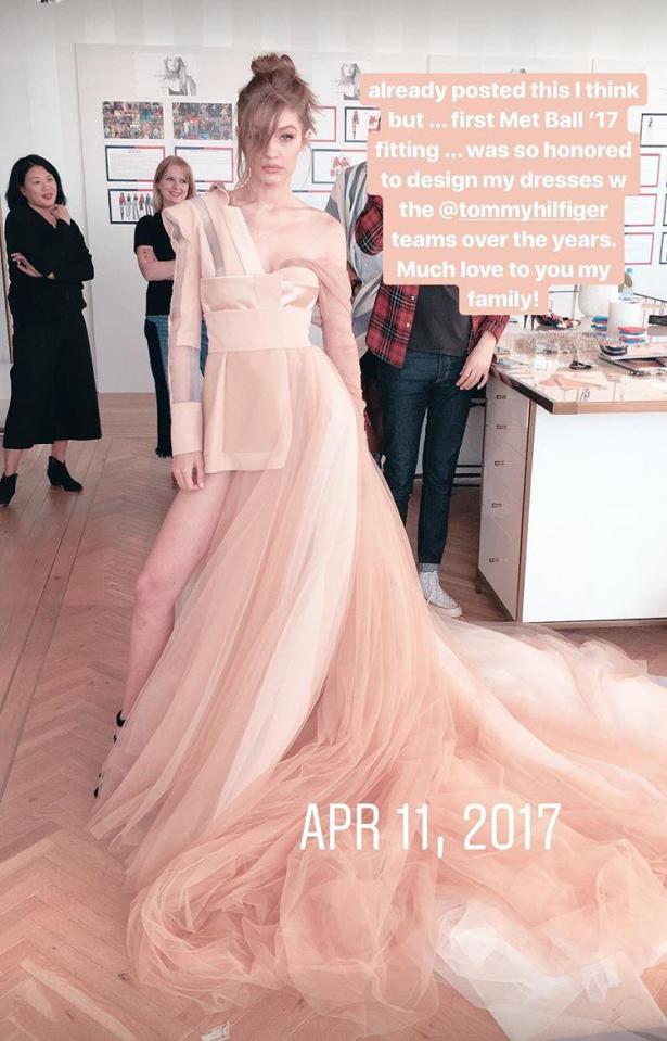  Another shot shows the star in a glam dress fitting before the Met Ball