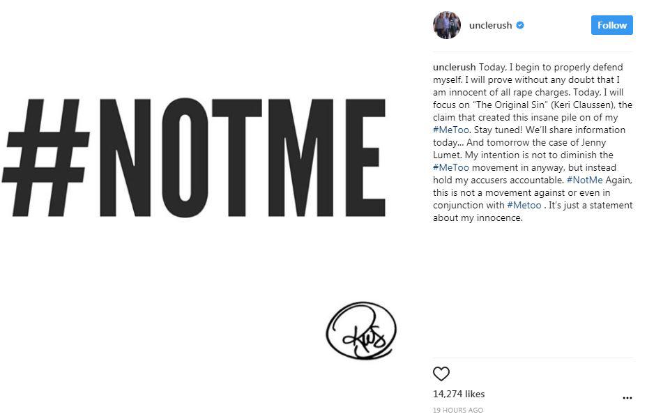  She was incensed when Russell Simmons tried to launch a #NotMe campaign in response to the #MeToo victims' movement