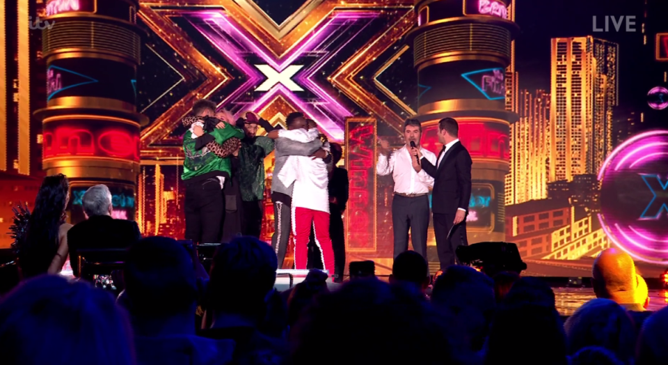 The four-piece could clearly not believe their win as they hugged each other on stage