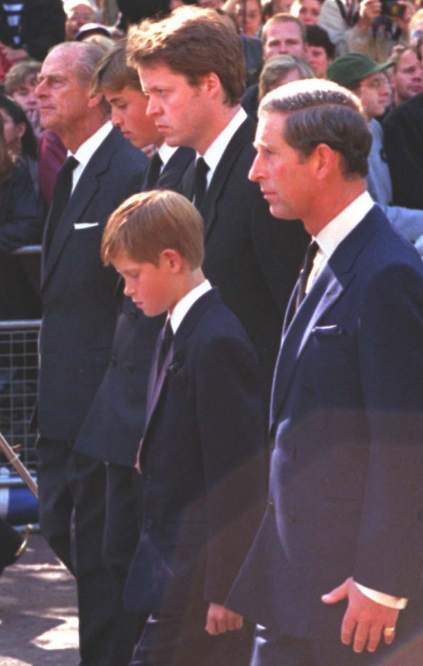  Our hearts broke watching William, 15, and Harry, 12, walk bravely behind Diana's coffin after her tragic death