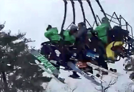 Skiers were crushed after a ski lift malfunctioned sending chairs slamming into each other at a resort in the US