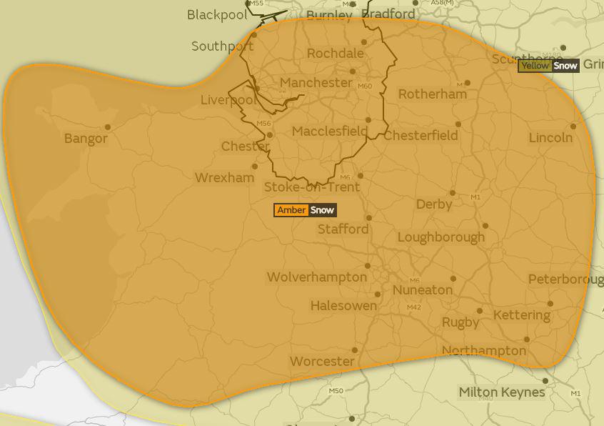  The snow is set to cover all of Greater Manchester and even Liverpool