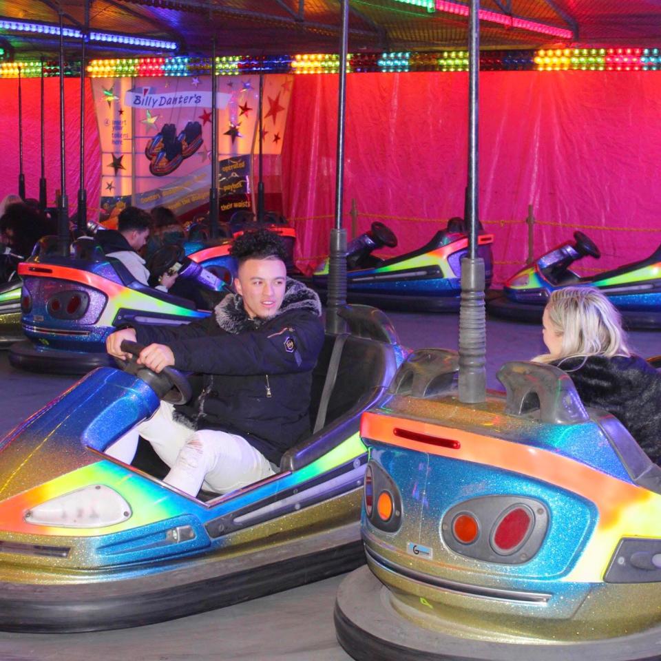  After wowing Larissa with his moves on the ice, Jay showed off his skills on the dodgems