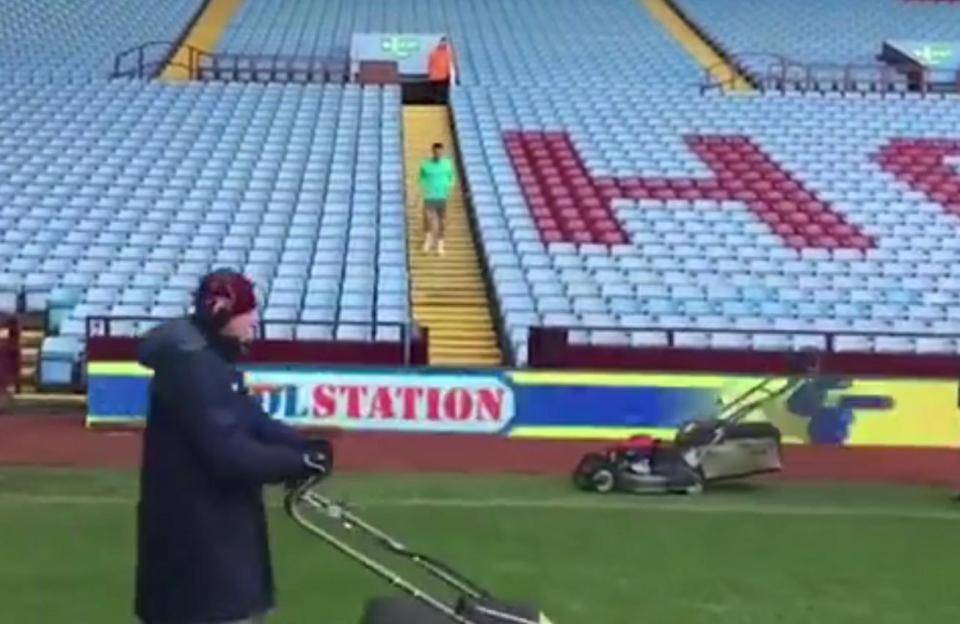  JT was spotted running up and down the terracing at the famous Holte End at Villa Park