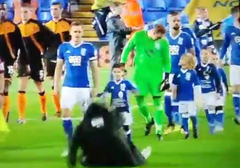  He ended up falling flat on his back on the pitch at St Andrew's