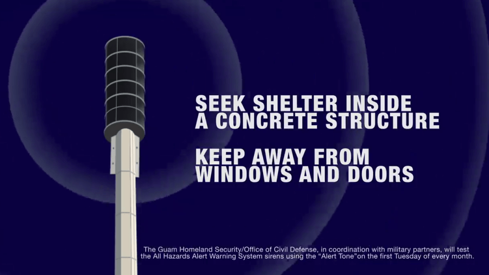  Locals were instructed to get inside the nearest concrete building, and remain indoors until the all clear is given by local authorities