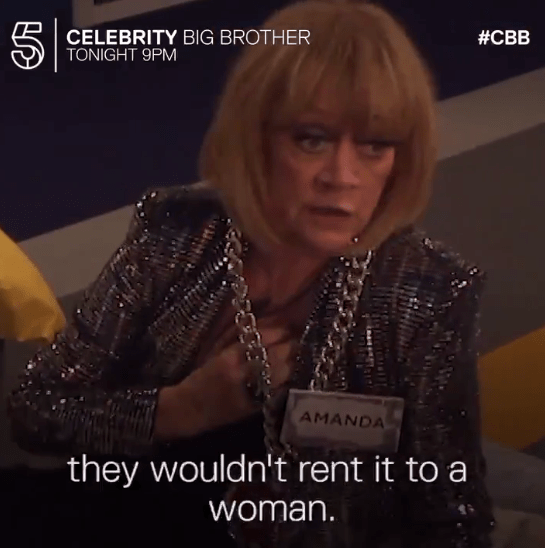  Amanda Barrie made shocking revelations about her battle with inequality in the CBB house last night