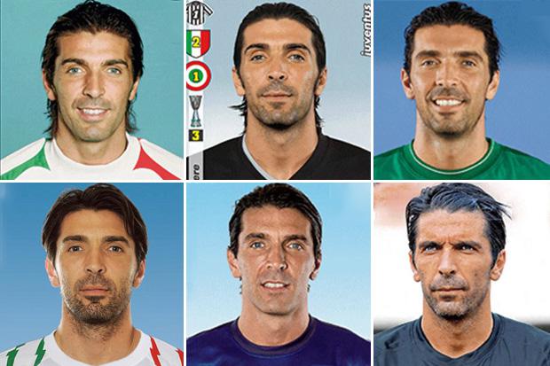  Pannini stickers of Gianluigi Buffon shows the star ages as he nears 40