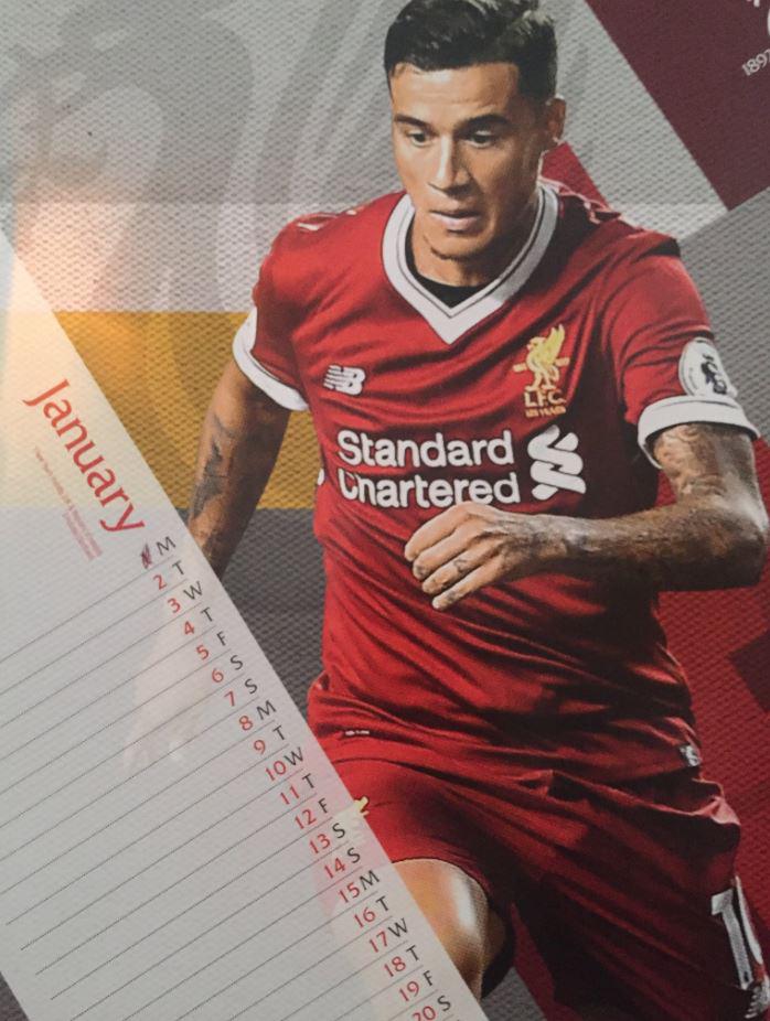  Philippe Coutinho is the month of January on Liverpool's calendar