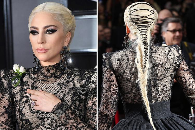  Lady Gaga's complicated corset look is actually just two fishtail plaits braided together